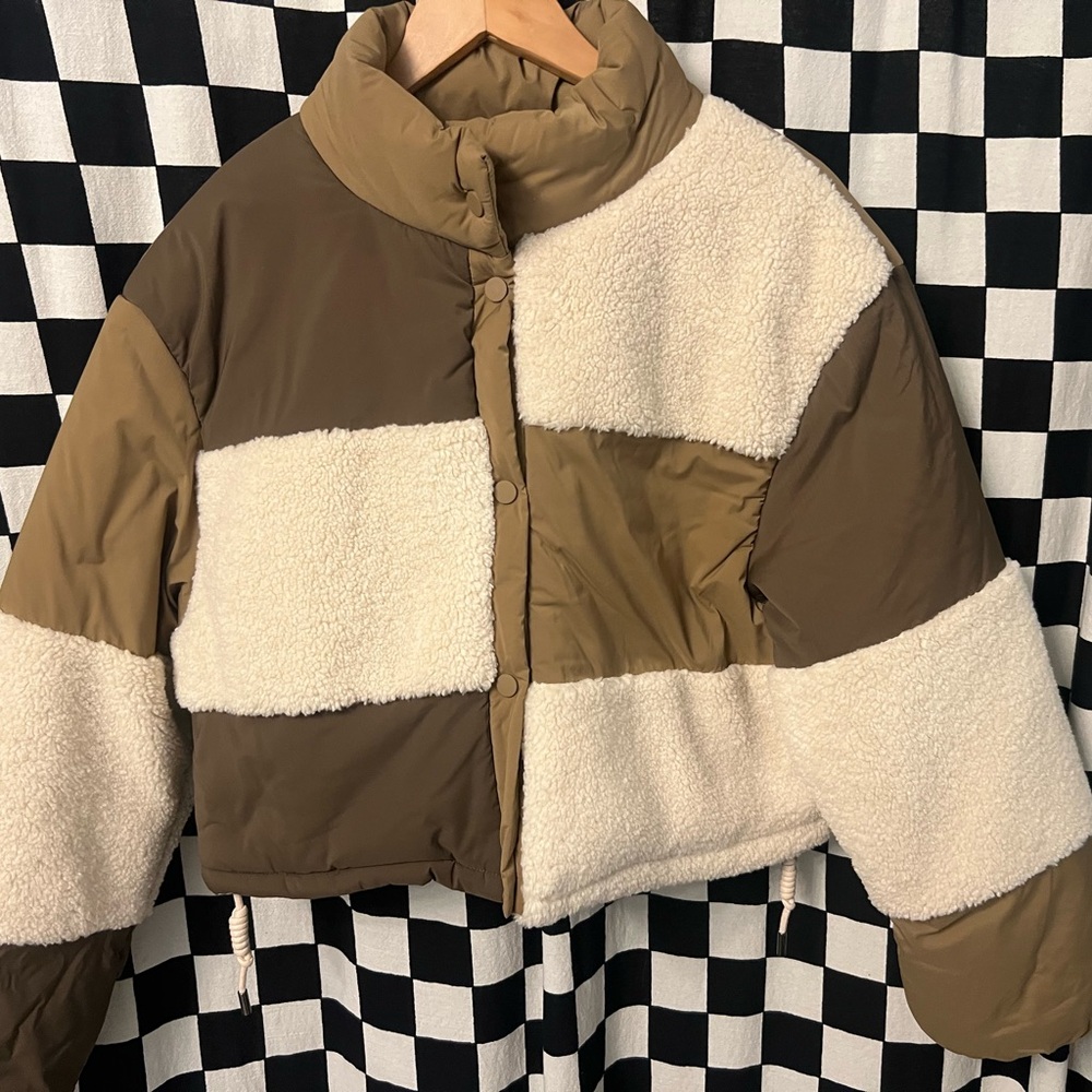 Elodie Colorblock Patchwork Puffer Jacket - image 1